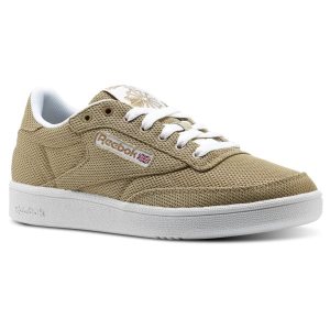 Reebok Club C 85 Metallic Mesh Turnschuhe Damen - Beige/Weiß - DE 740-KZS